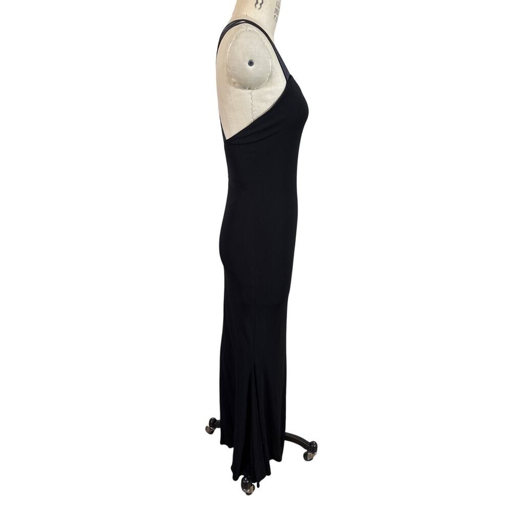 Vintage y2k Strappy Long Black Formal Fancy Dress Size 4 - Picture 2 of 7